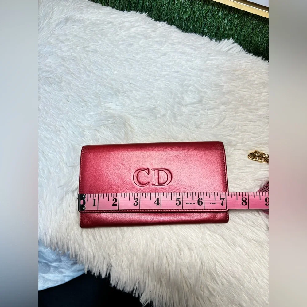 ❤️ Christian Dior Vintage Red Leather Wallet A114U0